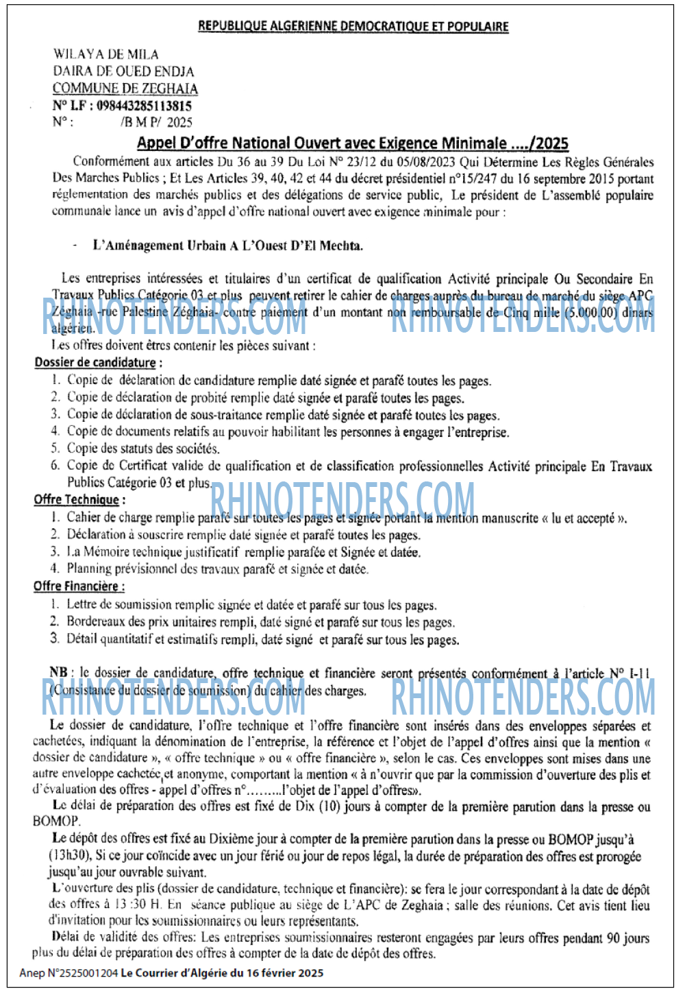 Le Courrier d'Algerie