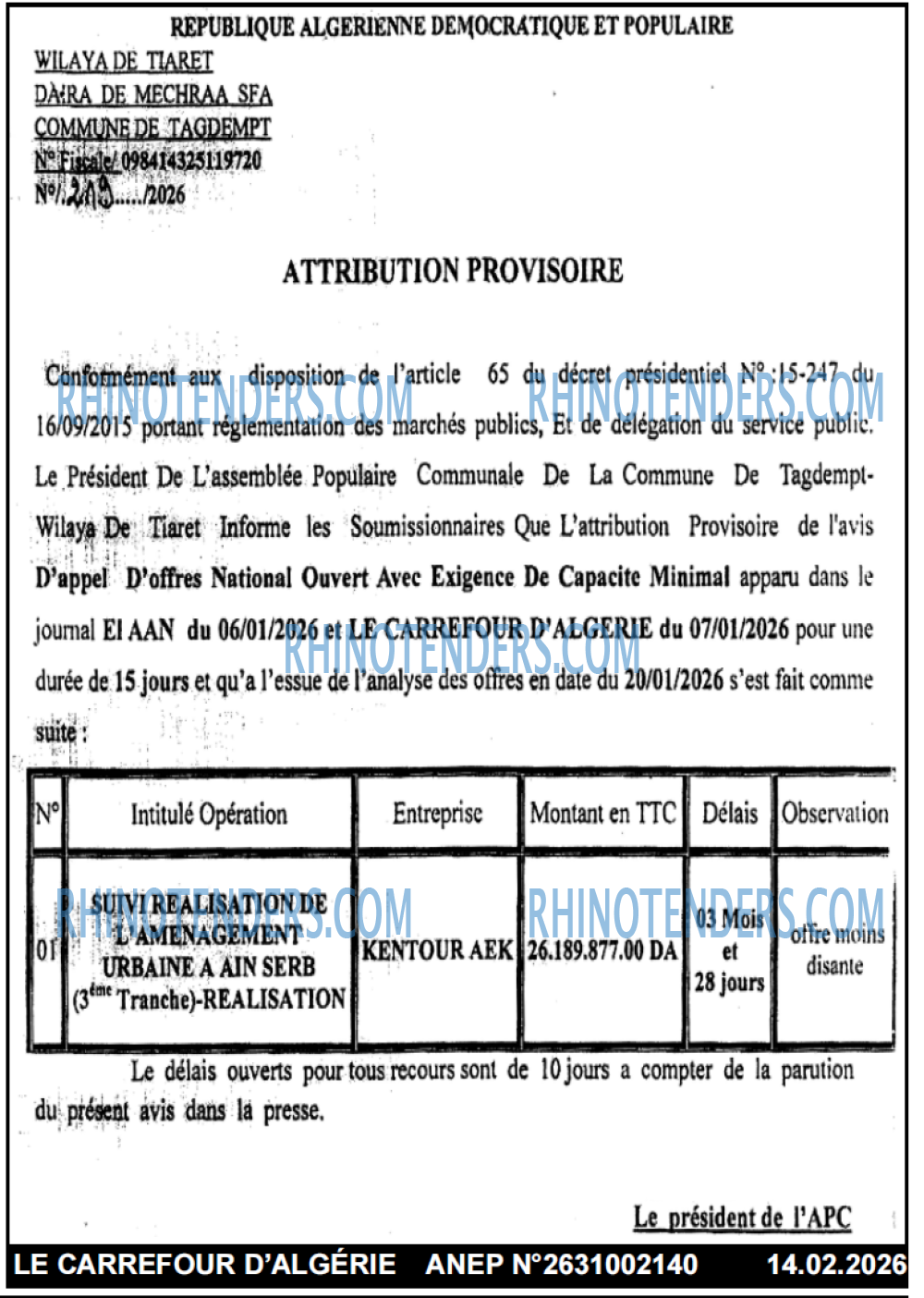 Le Carrefour d'Algérie