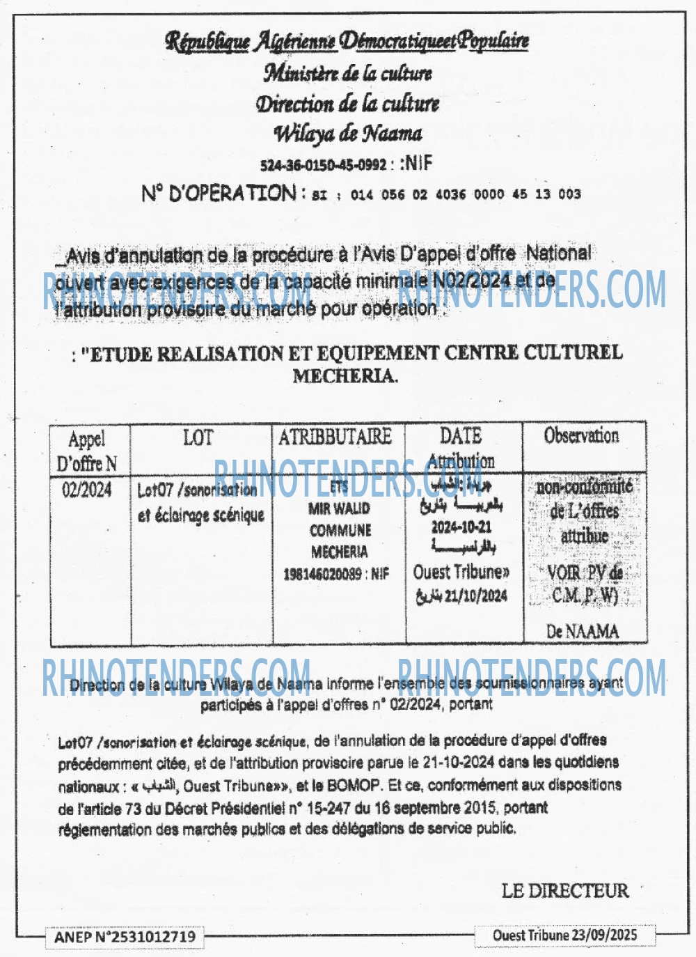ouest TRIBUNE
