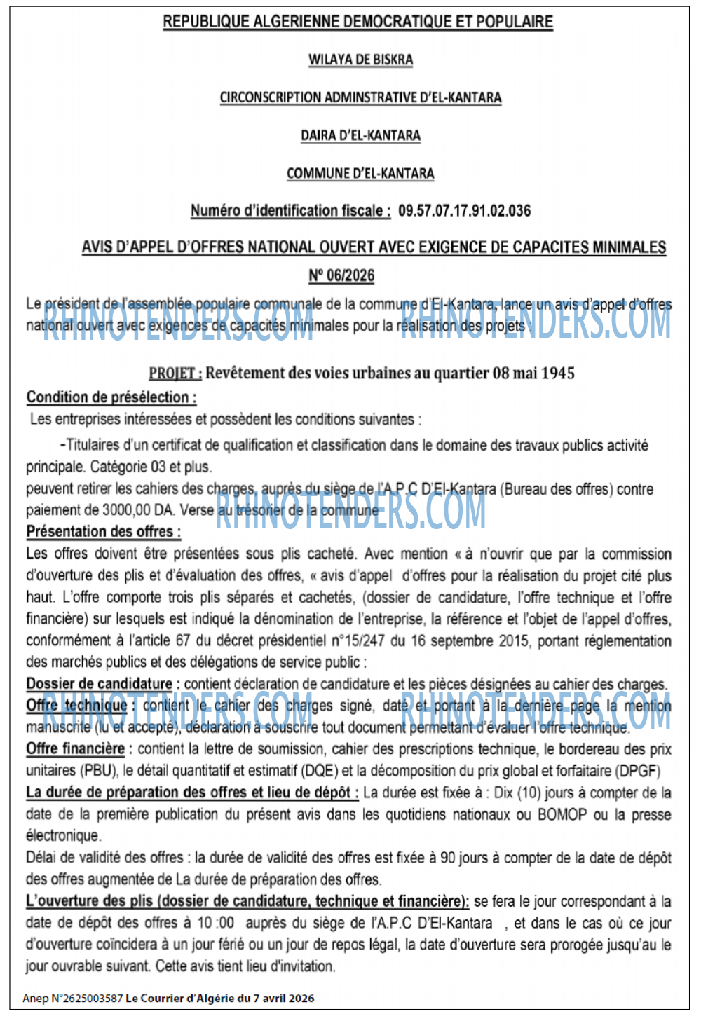 Le Courrier d'Algerie