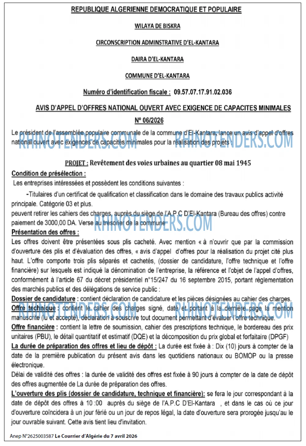 Le Courrier d'Algerie