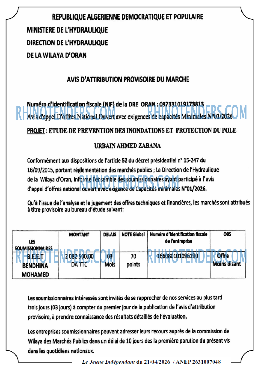 Jeune Independant