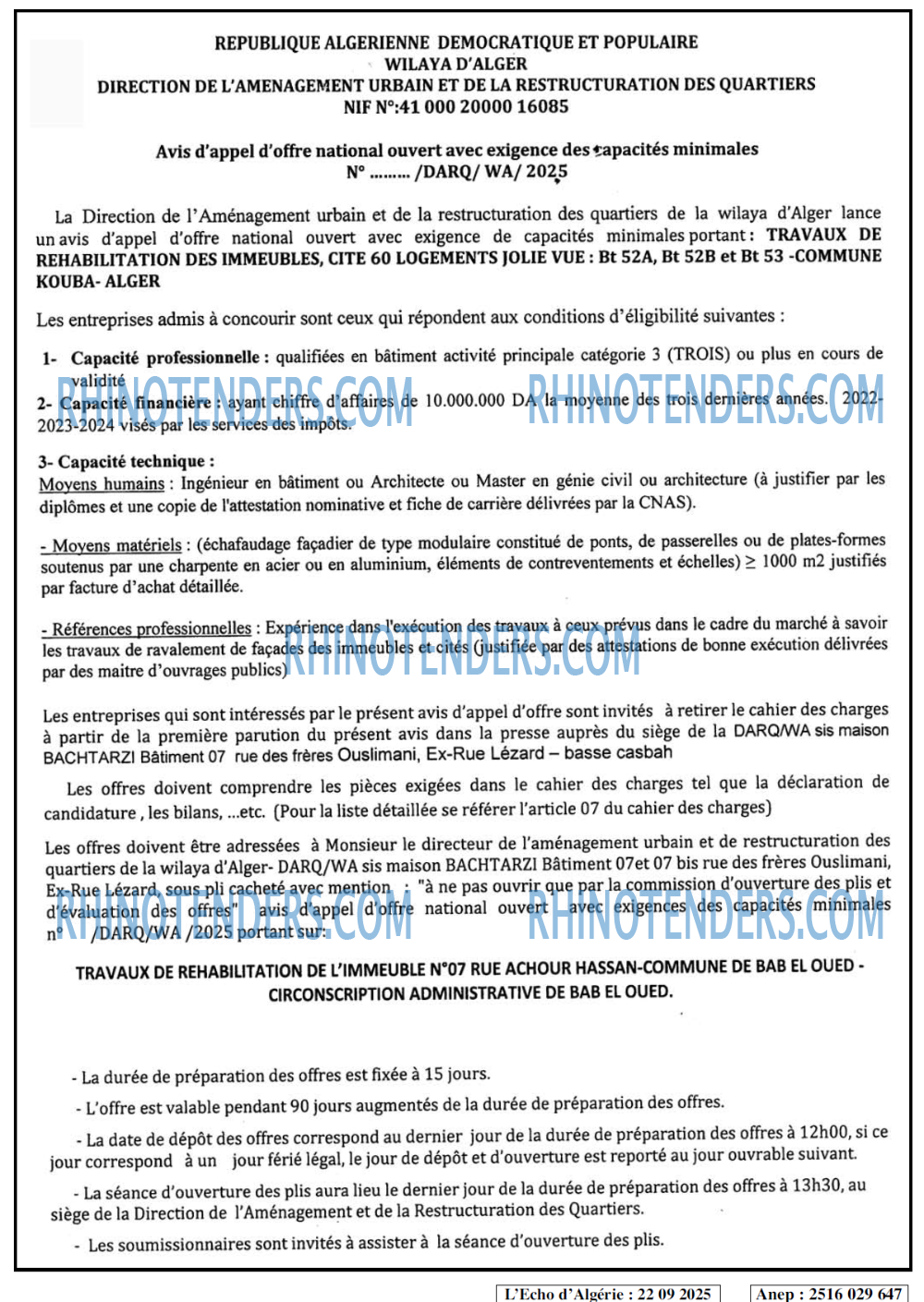 L'ECHO D'ALGERIE