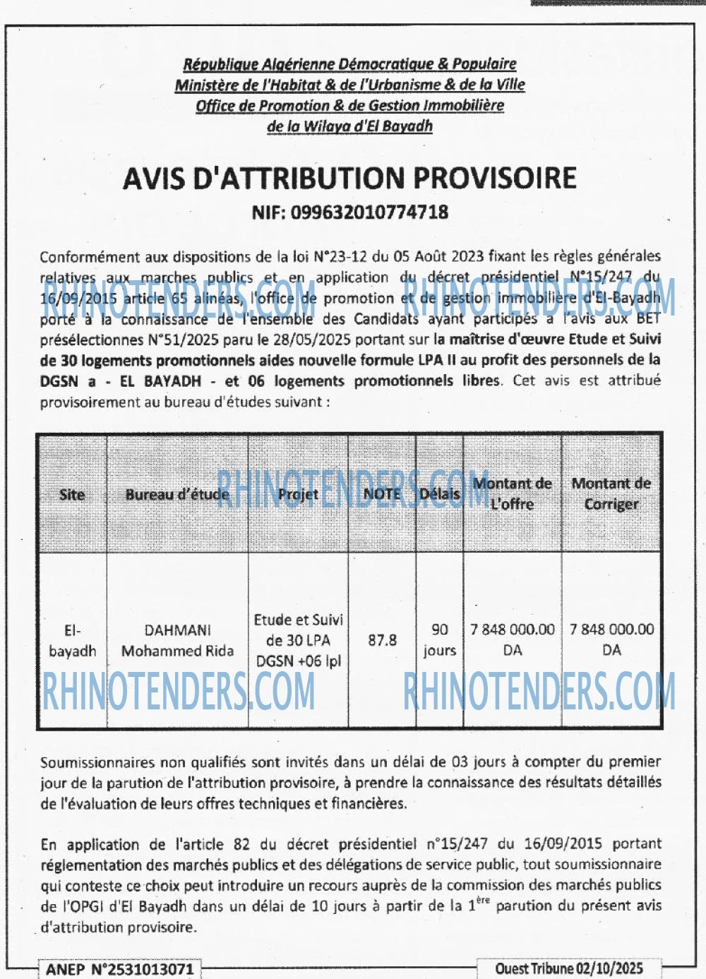 ouest TRIBUNE