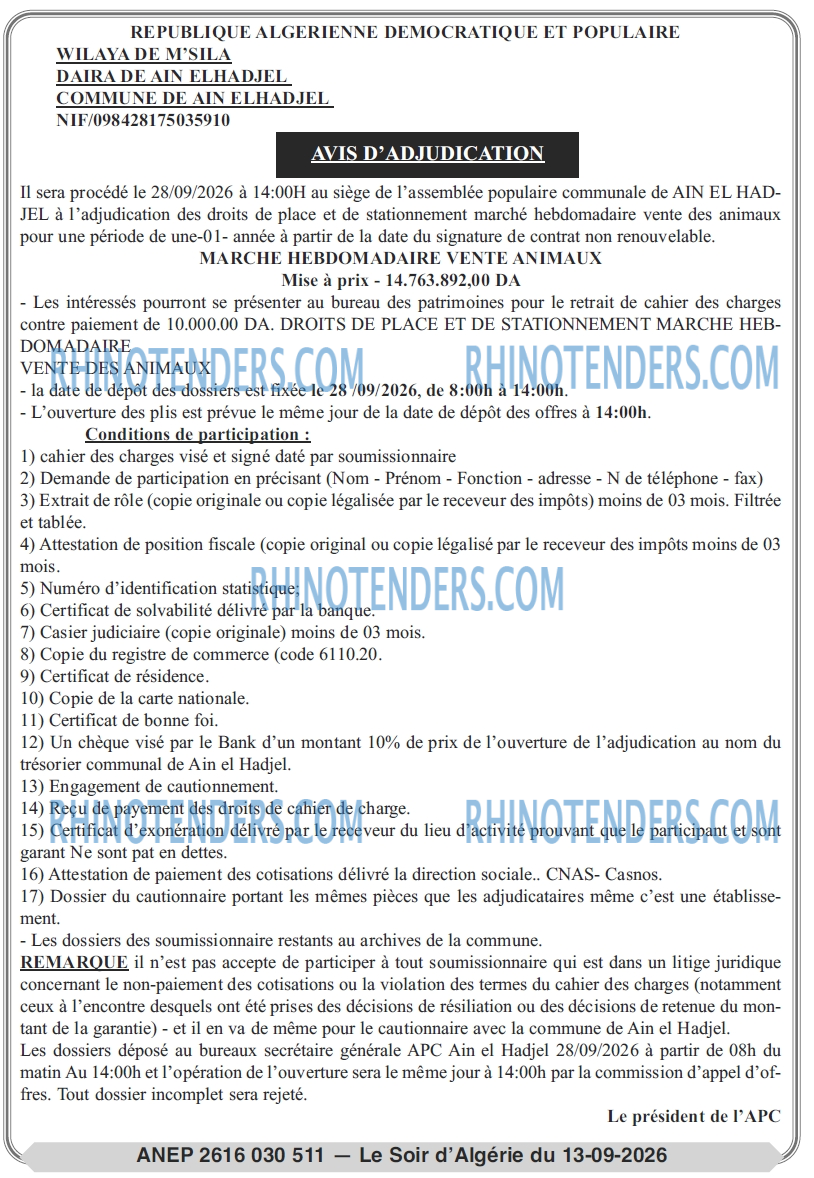 LE SOIR D'ALGERIE