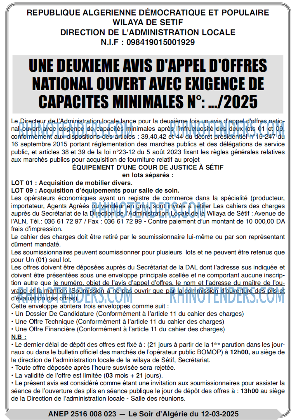 LE SOIR D'ALGERIE