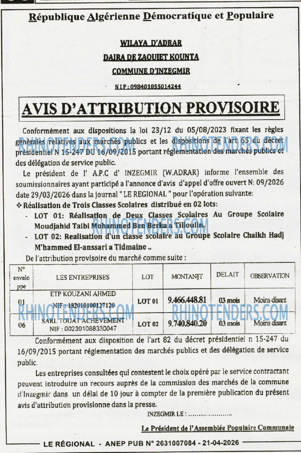 LE REGIONAL