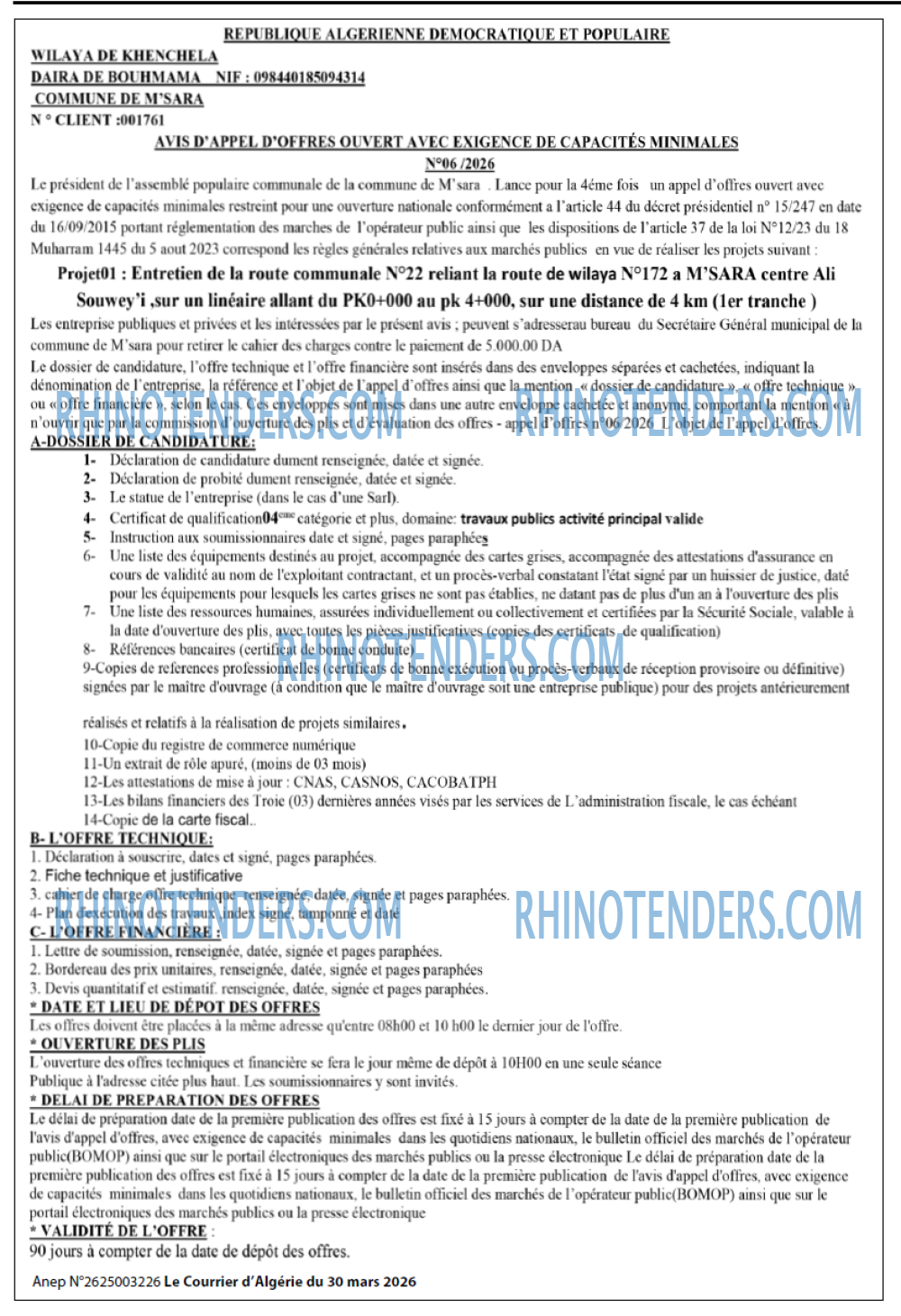 Le Courrier d'Algerie