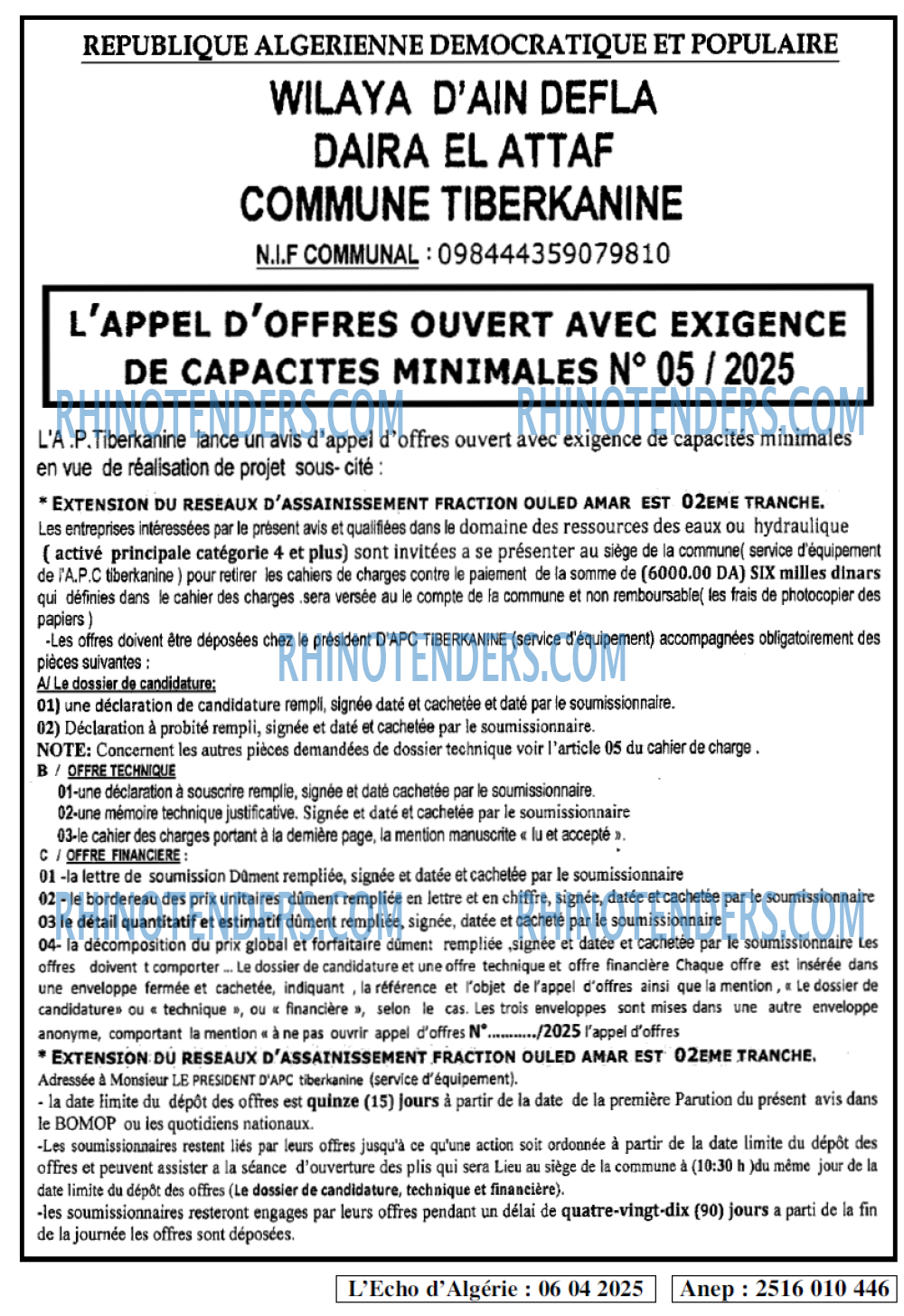 L'ECHO D'ALGERIE