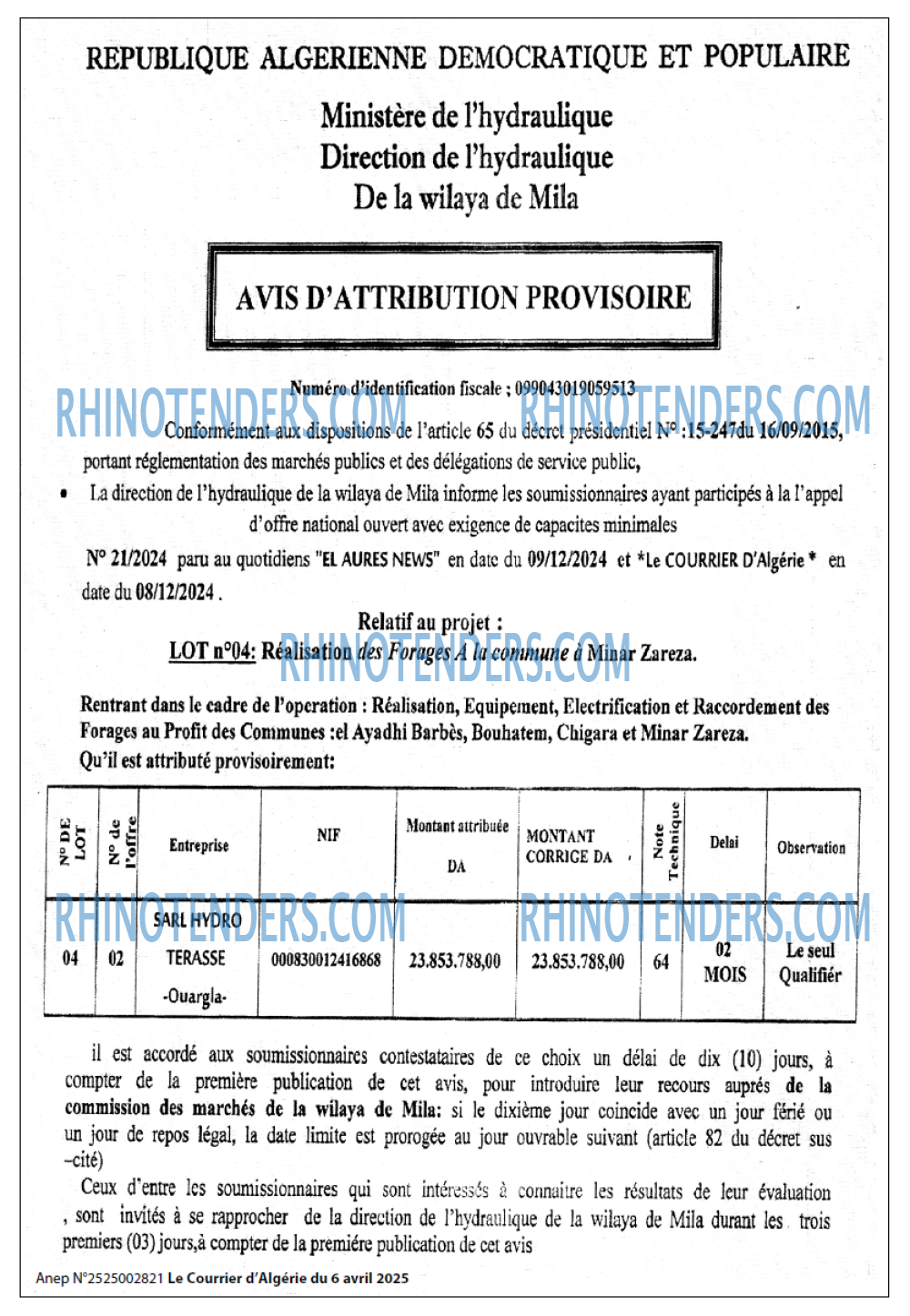 Le Courrier d'Algerie