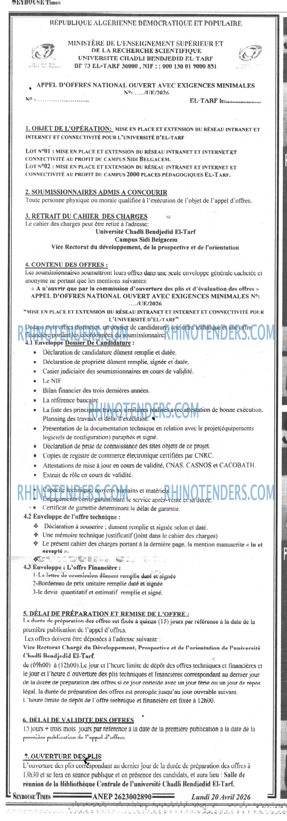 SEYBOUSSE TIMES