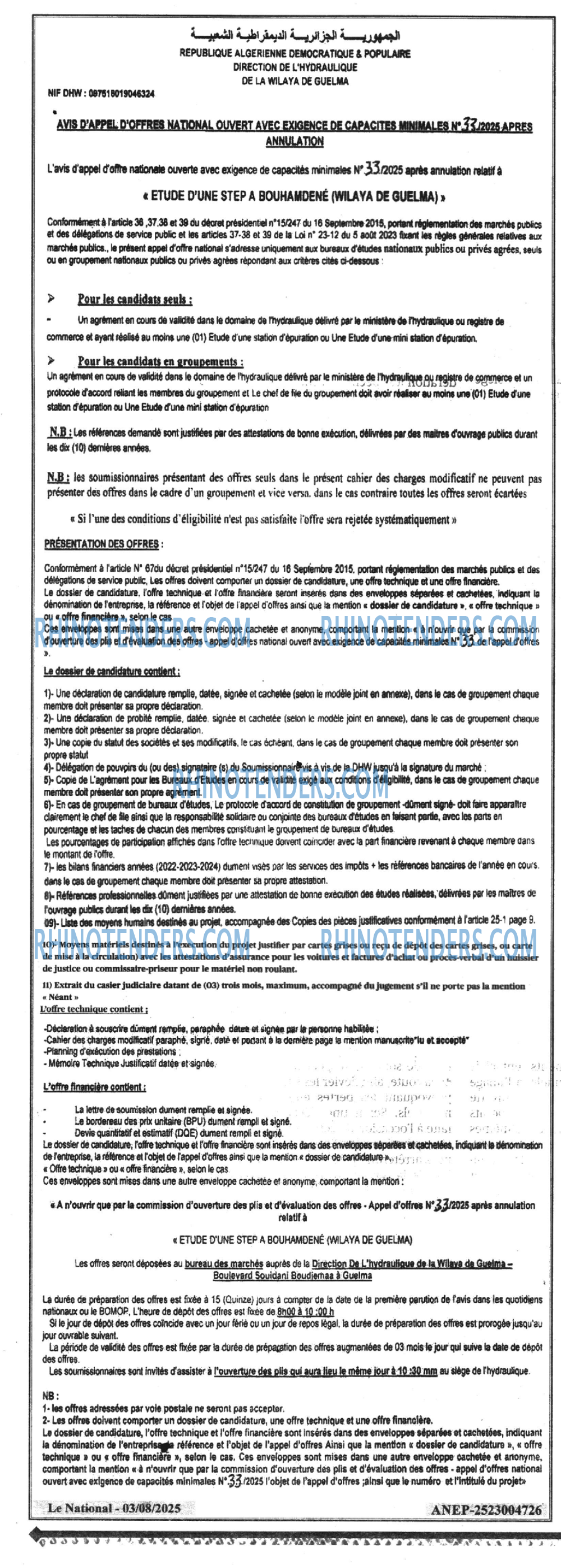 LE SOIR D'ALGERIE