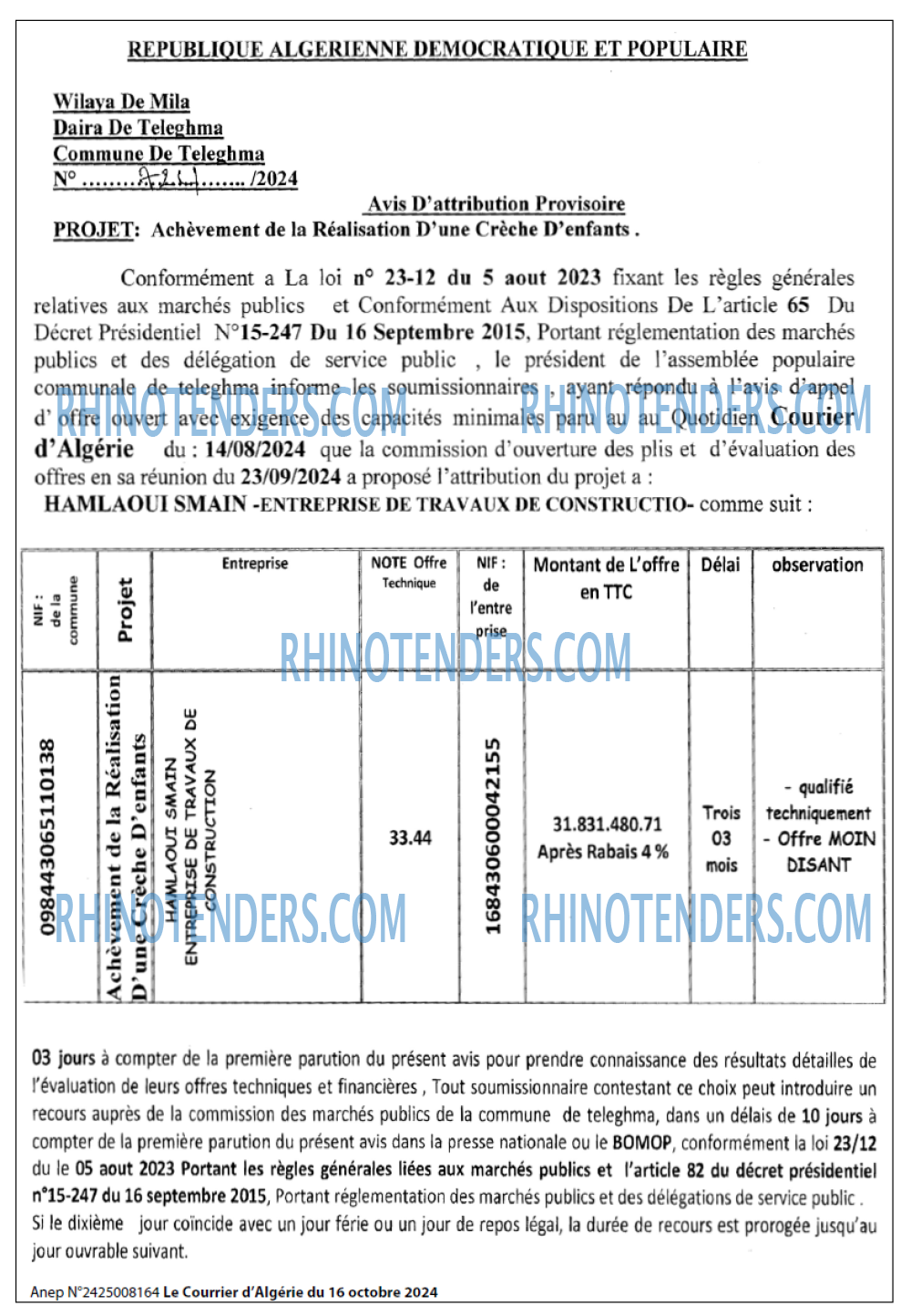 Le Courrier d'Algerie