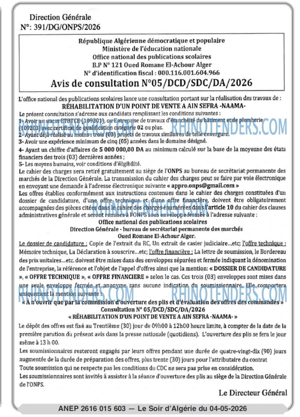 LE SOIR D'ALGERIE