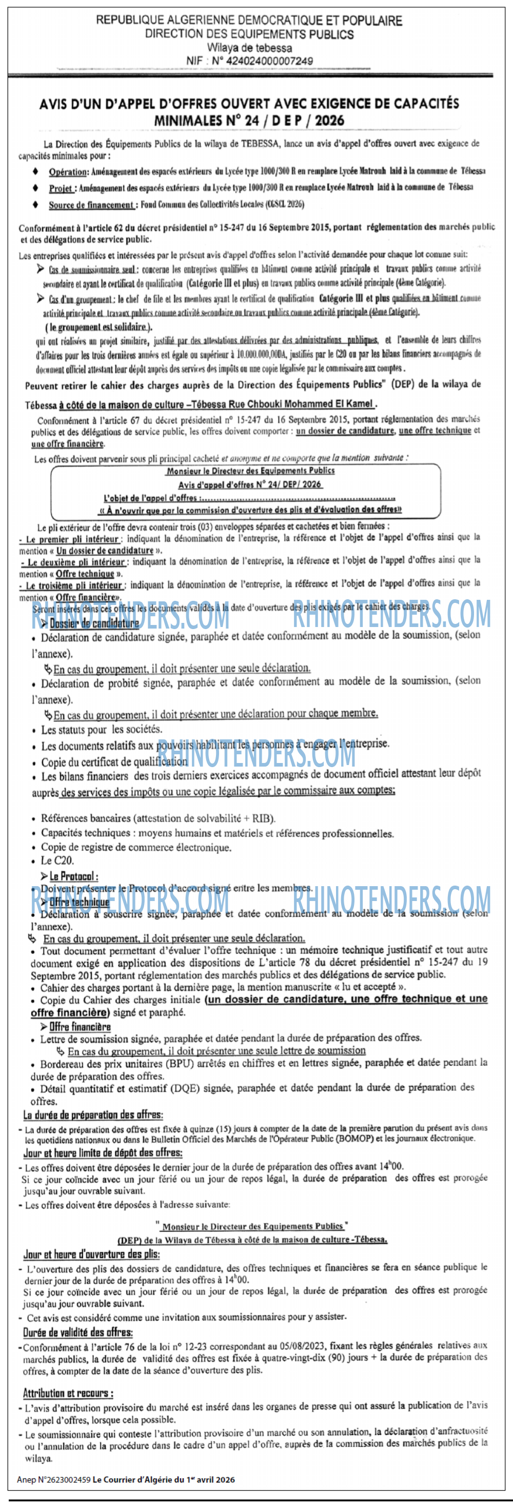 Le Courrier d'Algerie