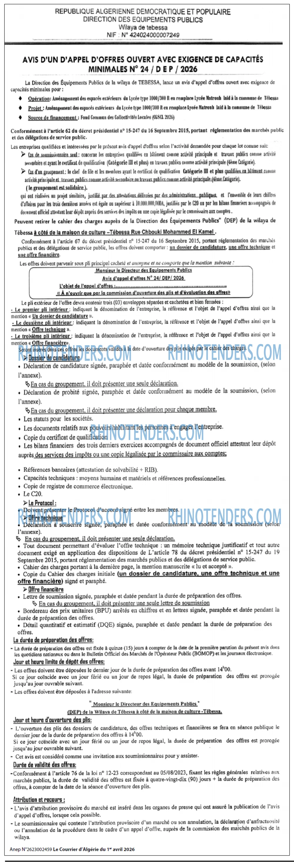 Le Courrier d'Algerie