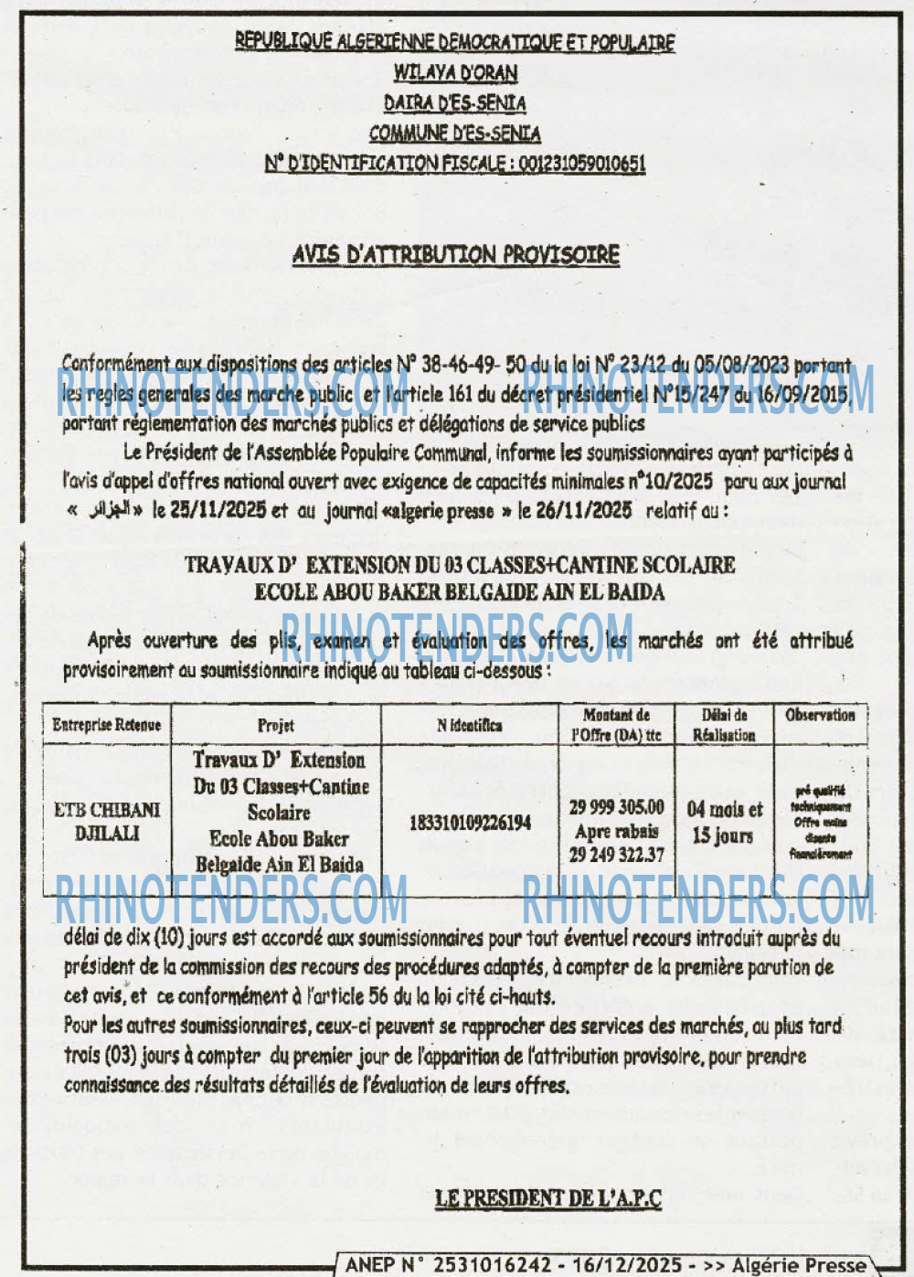 ALGERIE PRESSE