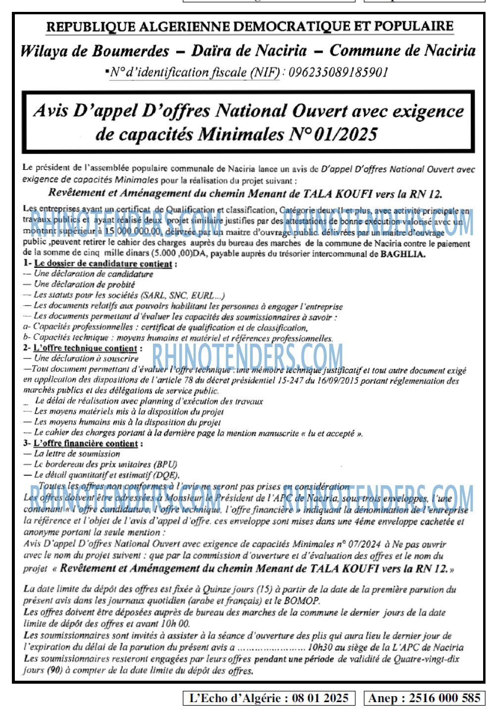 L'ECHO D'ALGERIE