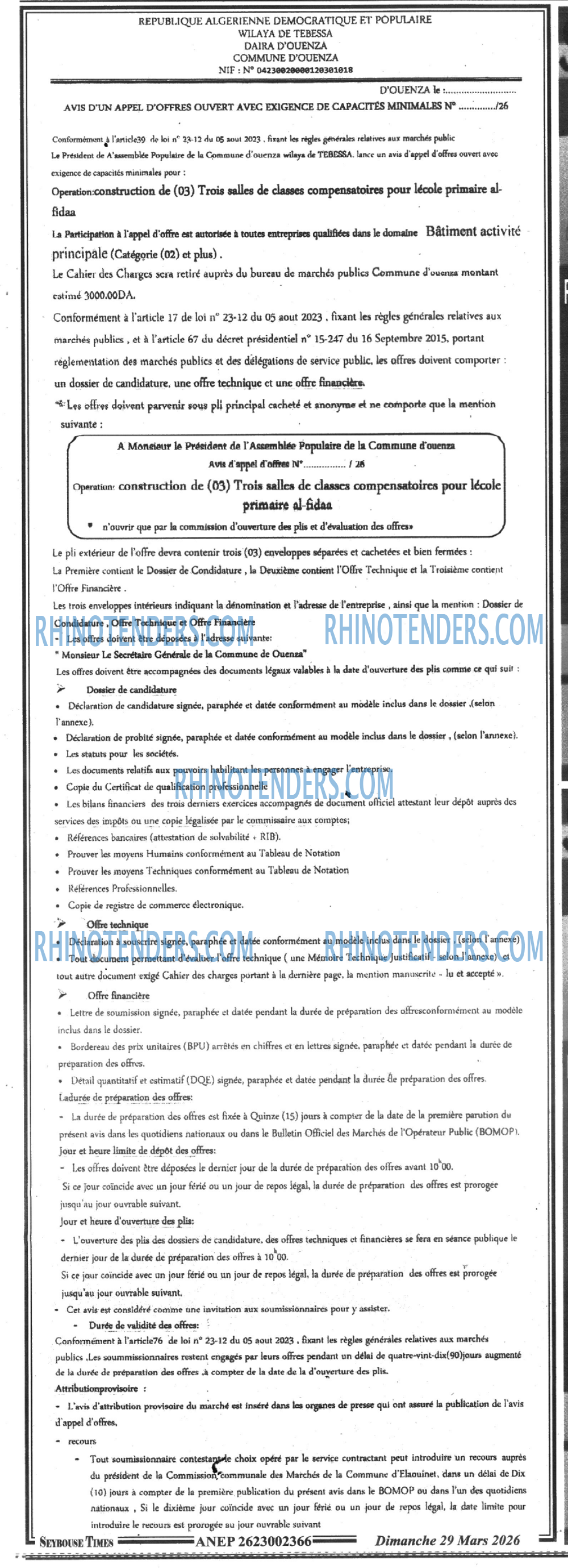 SEYBOUSSE TIMES
