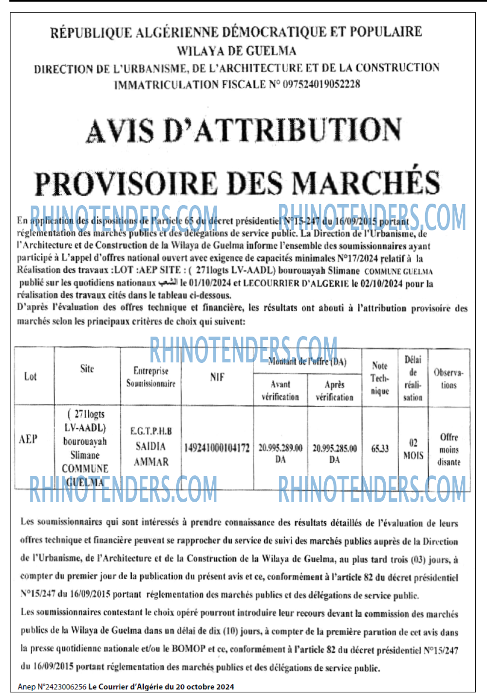 Le Courrier d'Algerie