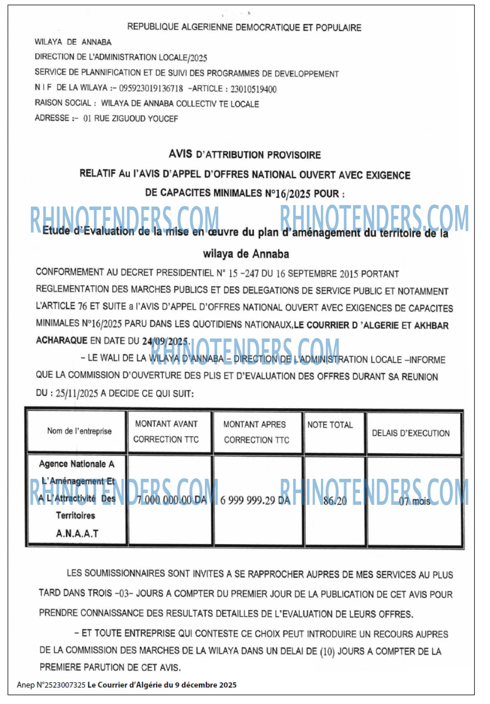 Le Courrier d'Algerie
