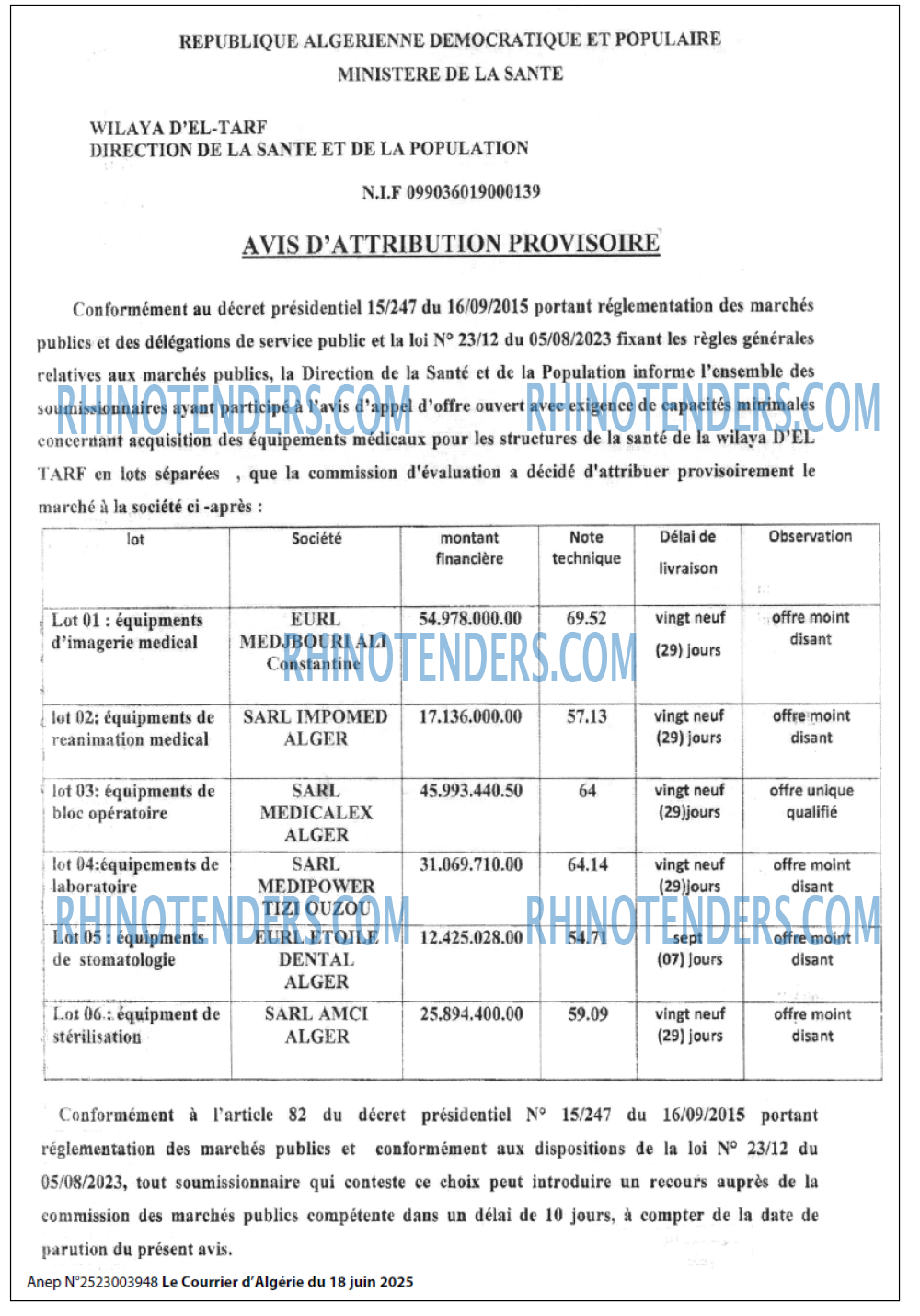 Le Courrier d'Algerie