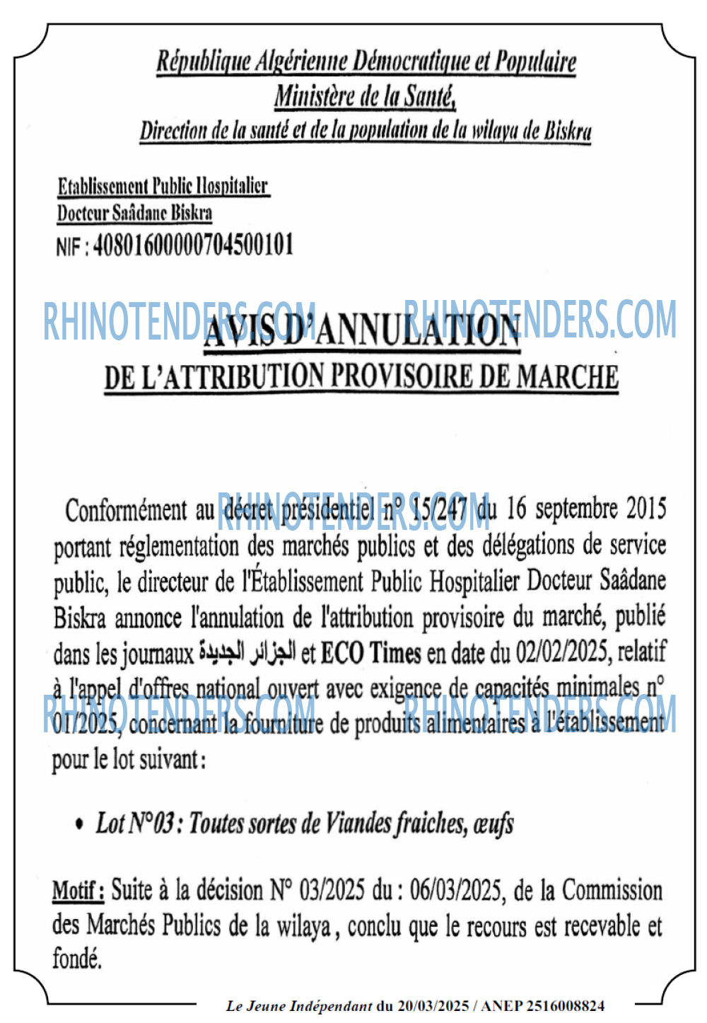 Le jeune indépendant
