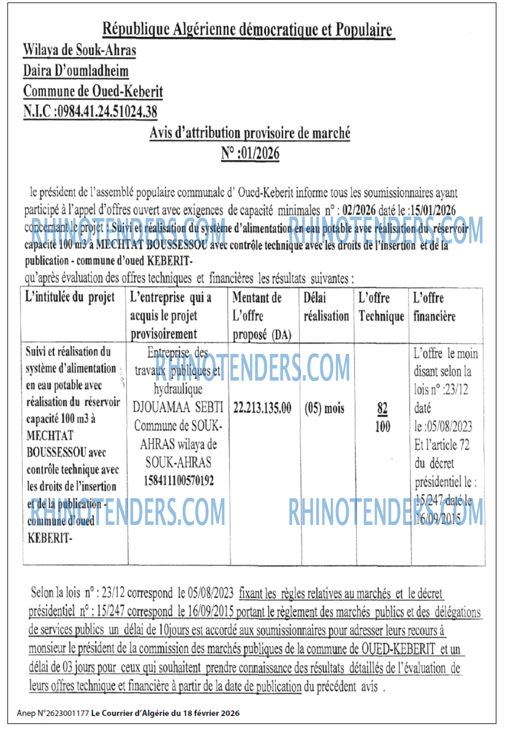 Le Courrier d'Algerie