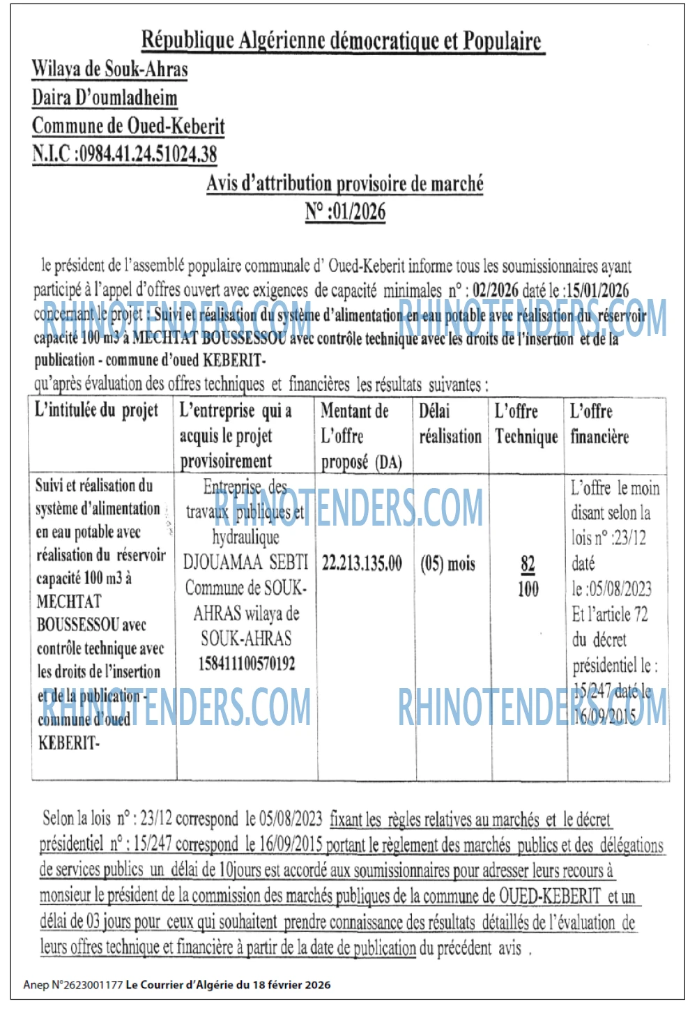 Le Courrier d'Algerie