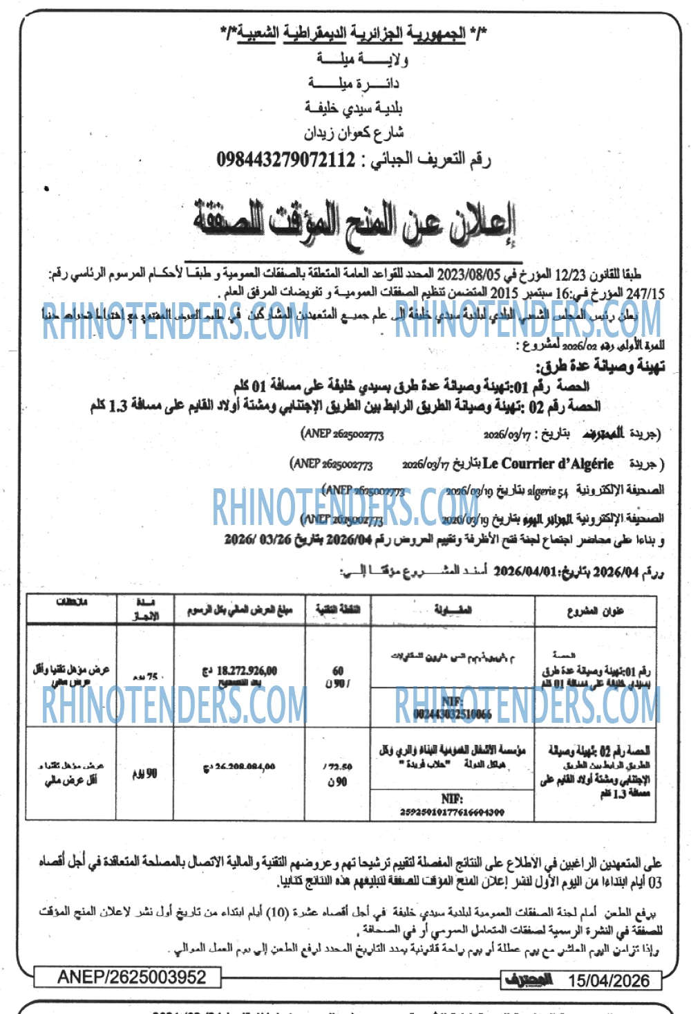 Le Courrier d'Algerie