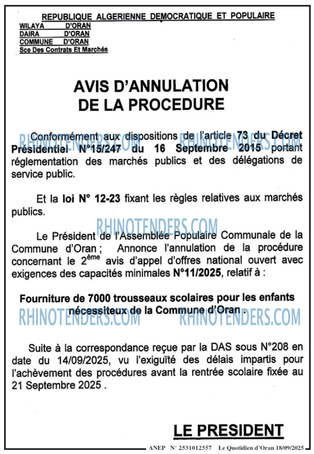 Le Quotidien d'Oran