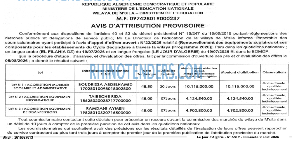 Le Jour d'Algérie