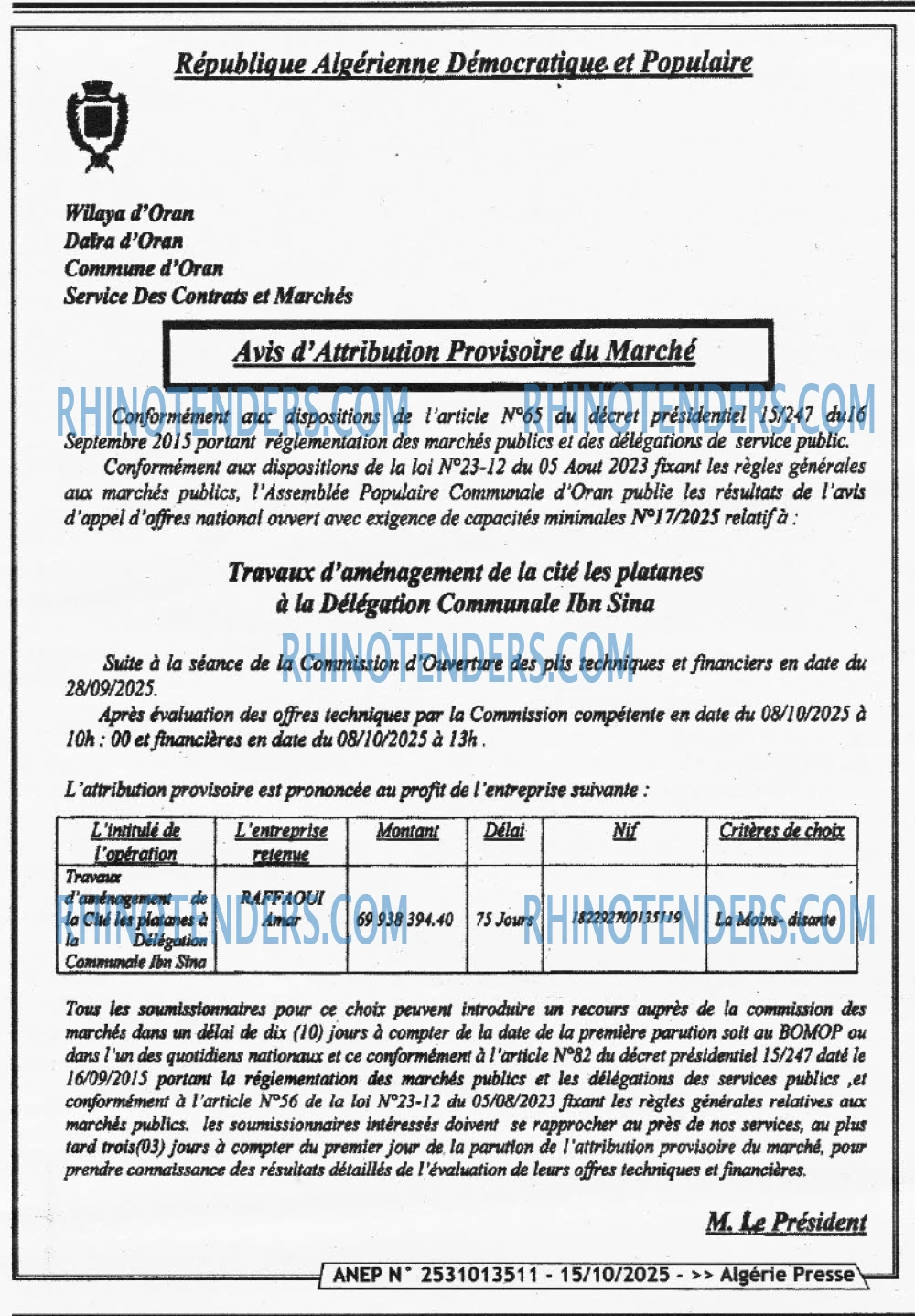 ALGERIE PRESSE