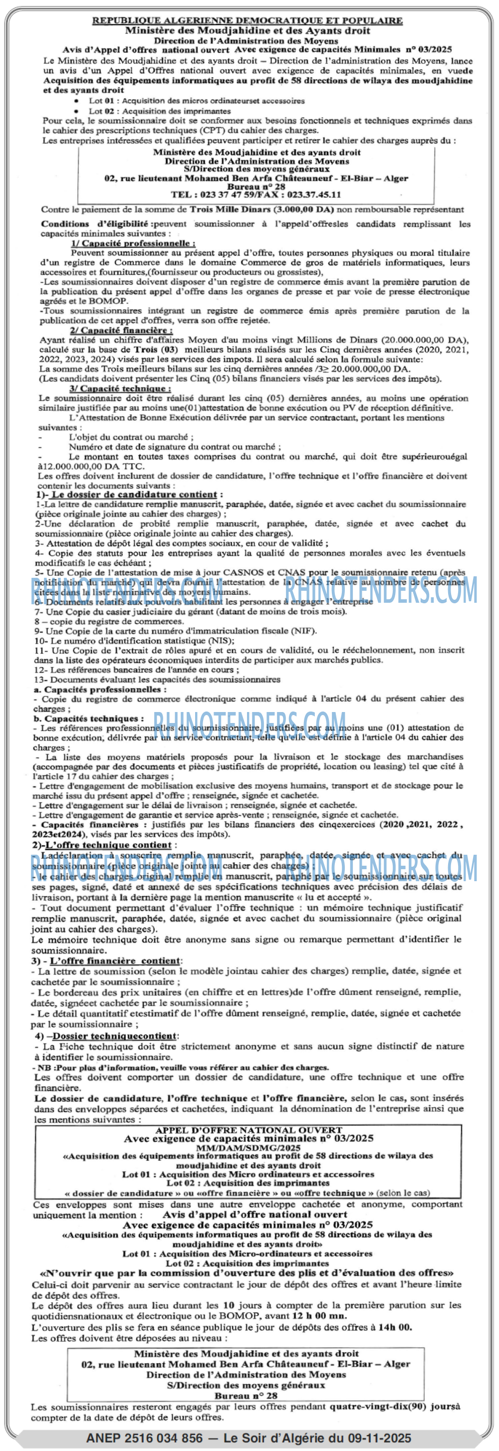 LE SOIR D'ALGERIE