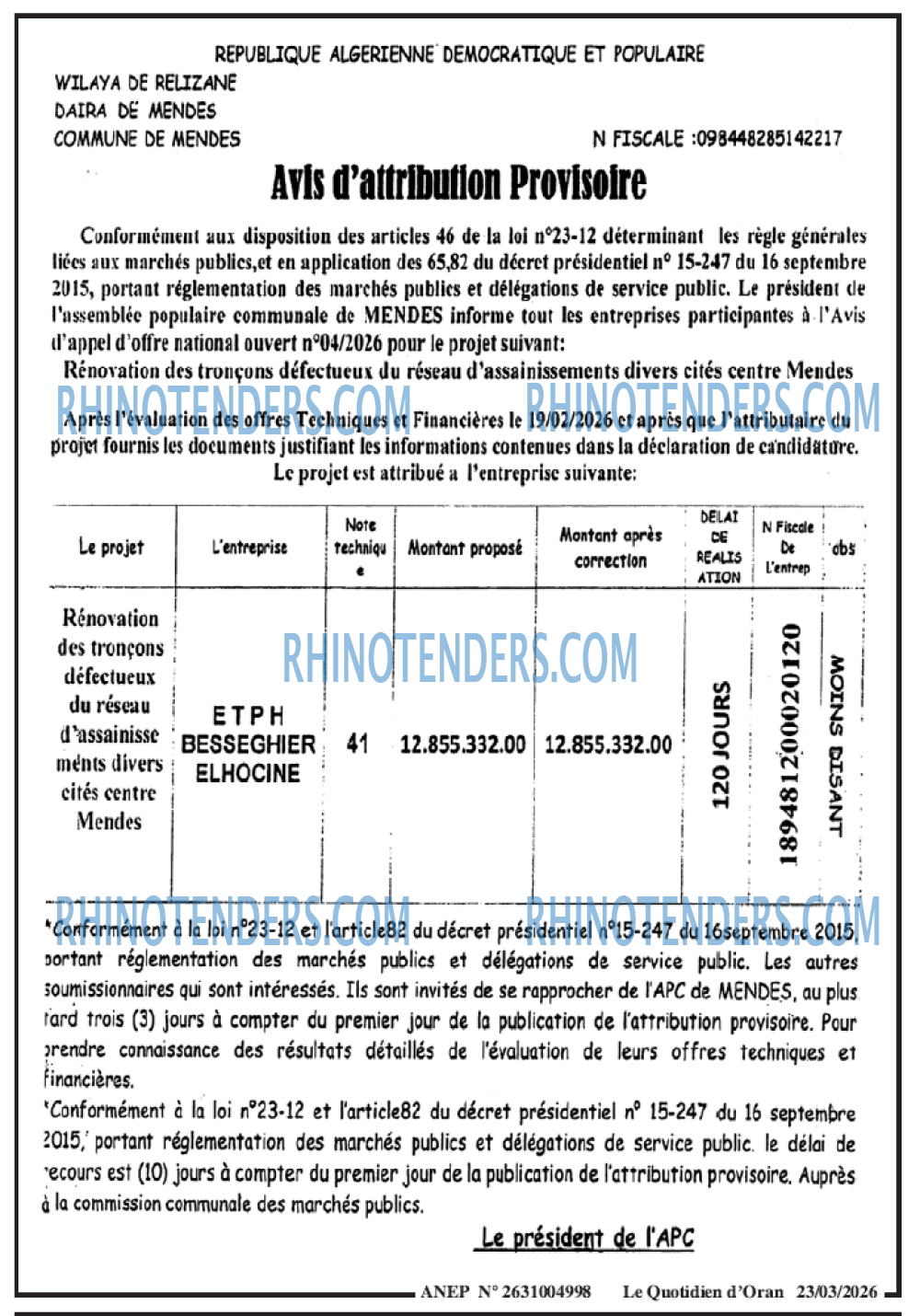 Le Quotidien d'Oran