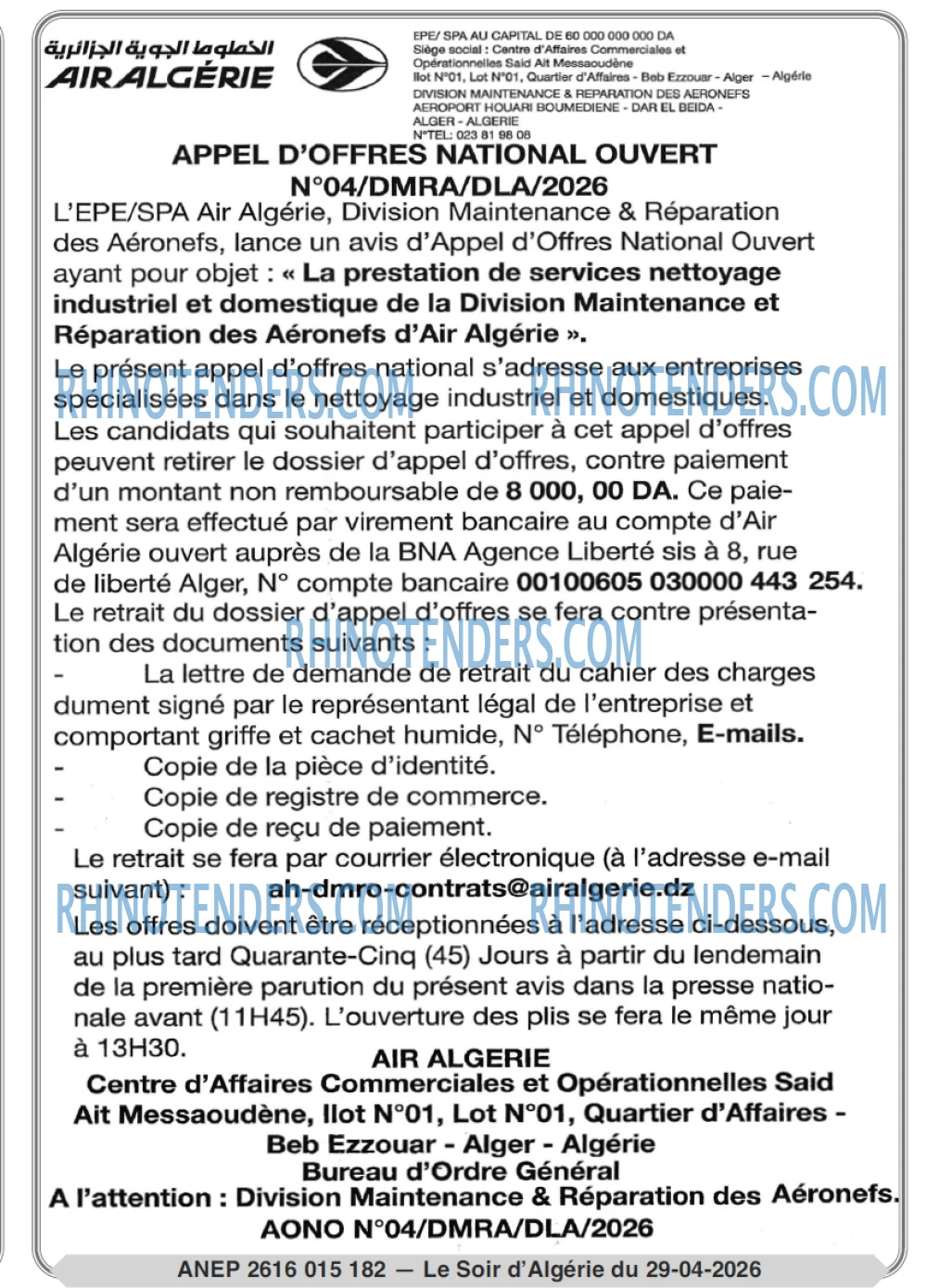 LE SOIR D'ALGERIE