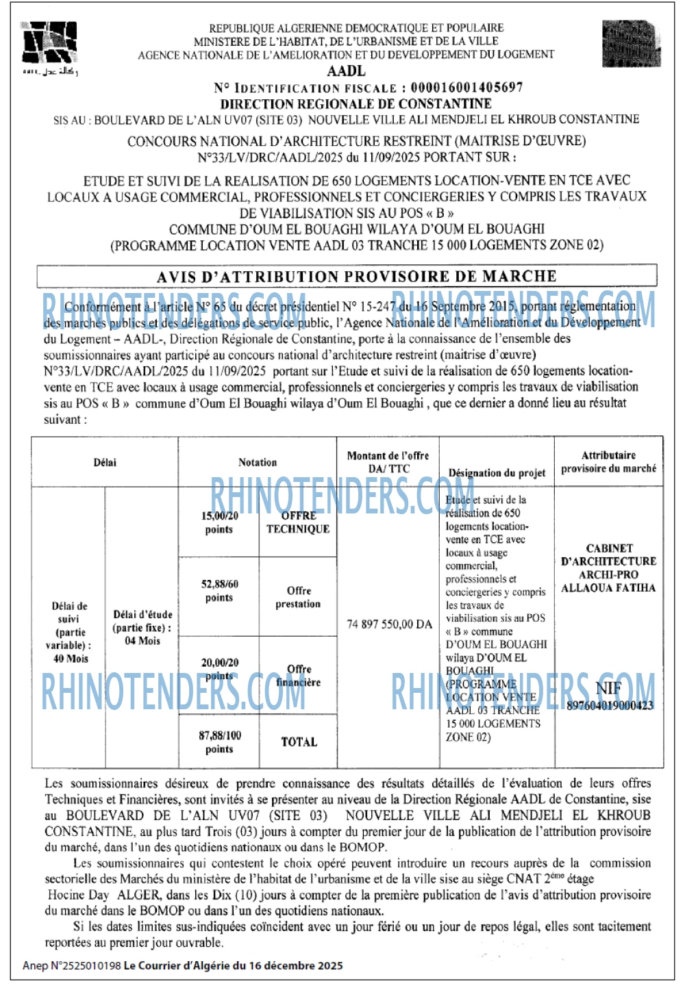 Le Courrier d'Algerie