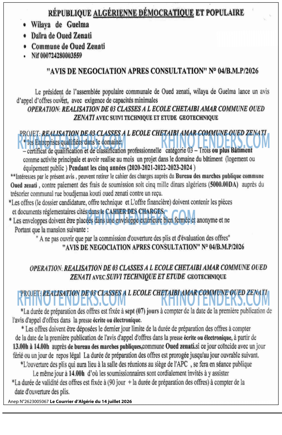 Le Courrier d'Algerie