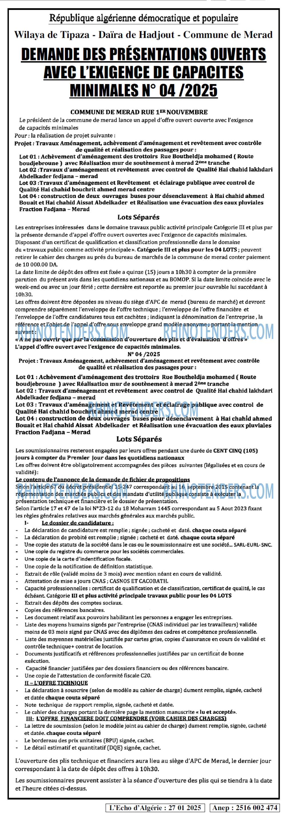 L'ECHO D'ALGERIE