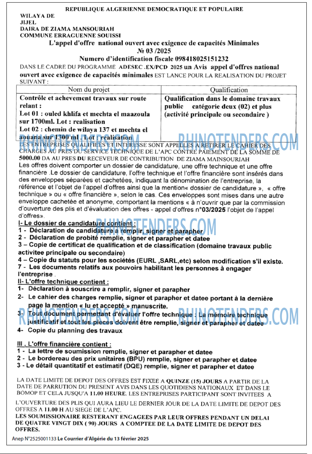 Le Courrier d'Algerie