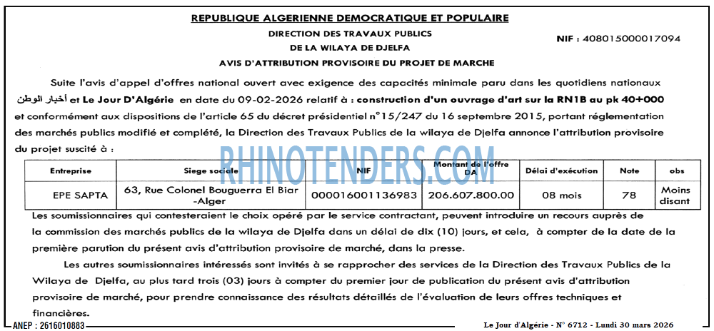 Le Jour d'Algérie
