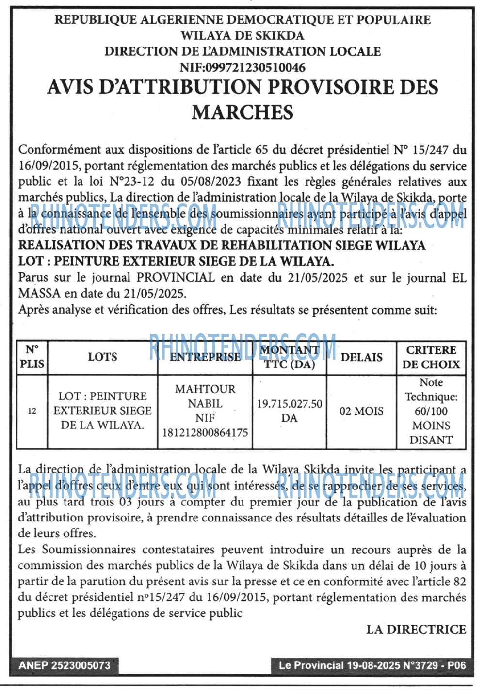 LE PROVINCIAL