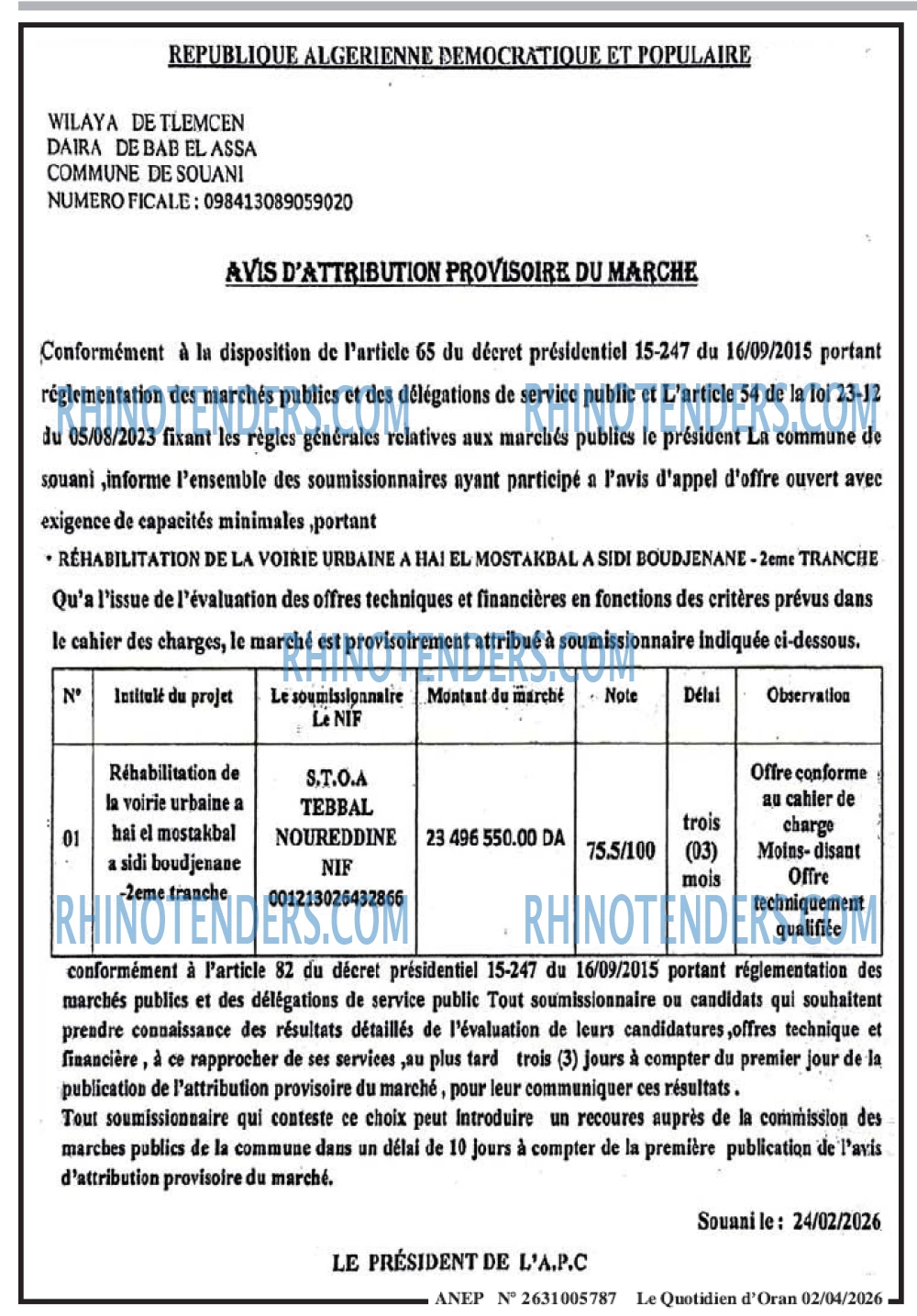Le Quotidien d'Oran