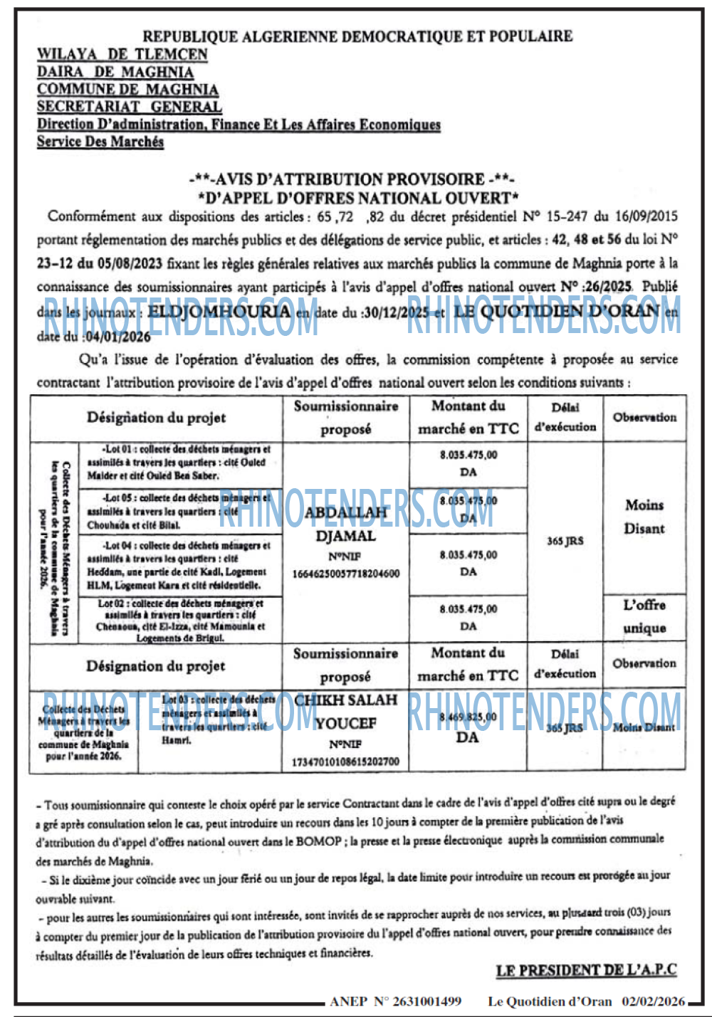 Le Quotidien d'Oran