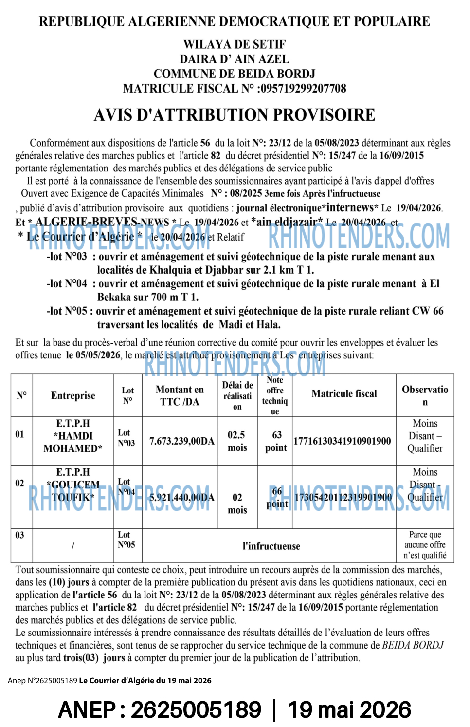 Le Courrier d'Algerie
