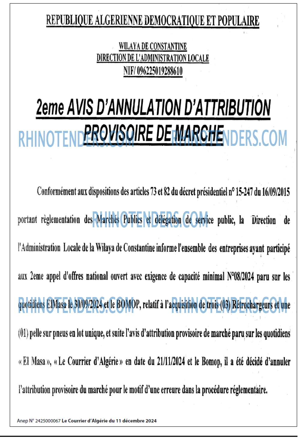 Le Courrier d'Algerie