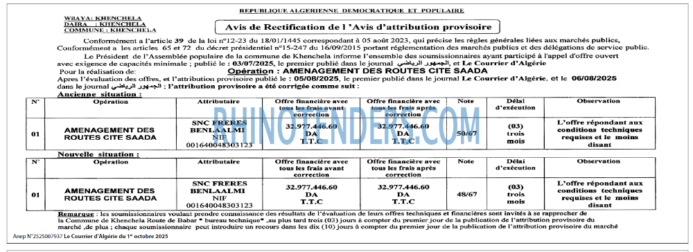 Le Courrier d'Algerie