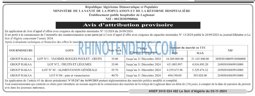 LE SOIR D'ALGERIE