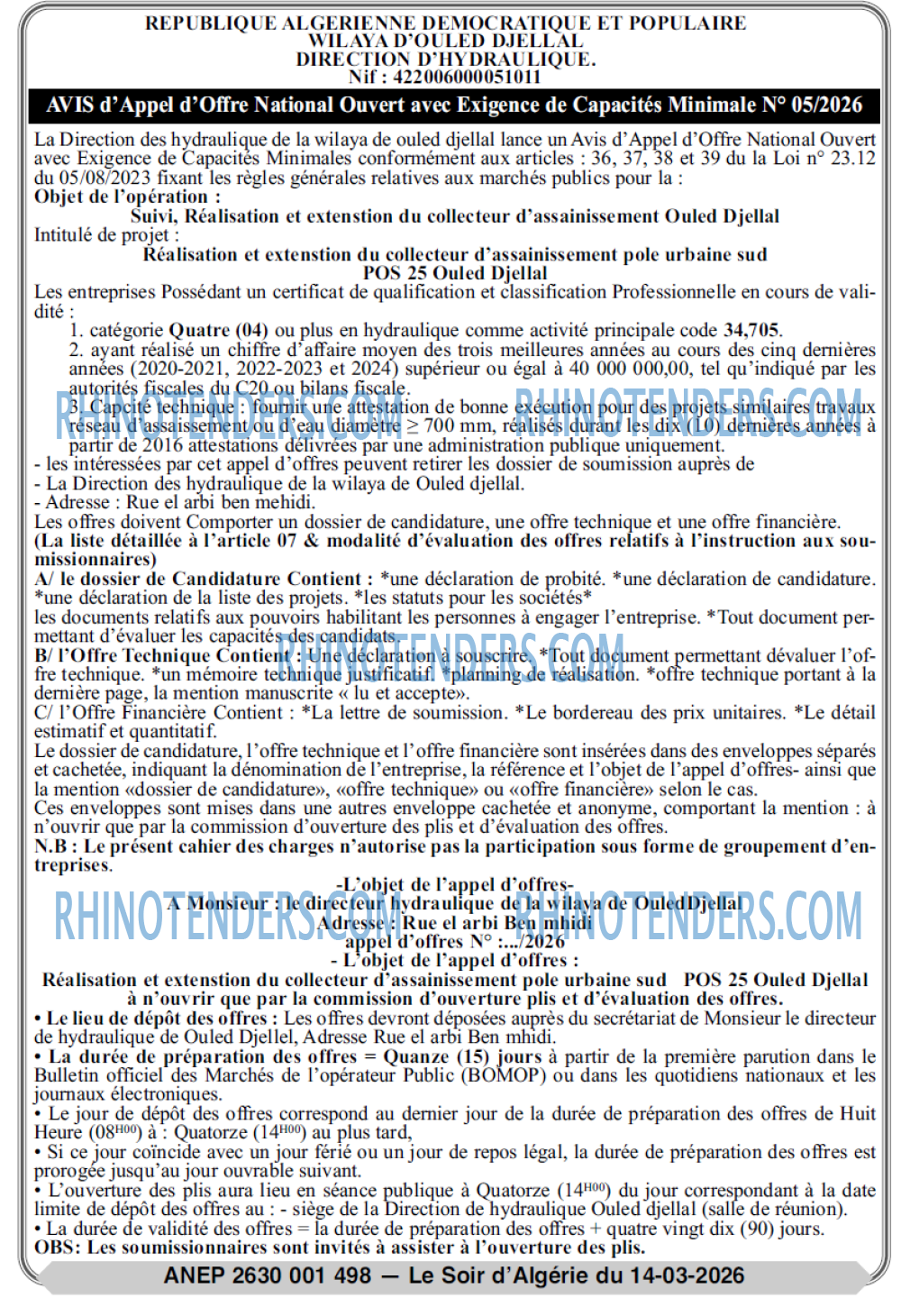 LE SOIR D'ALGERIE