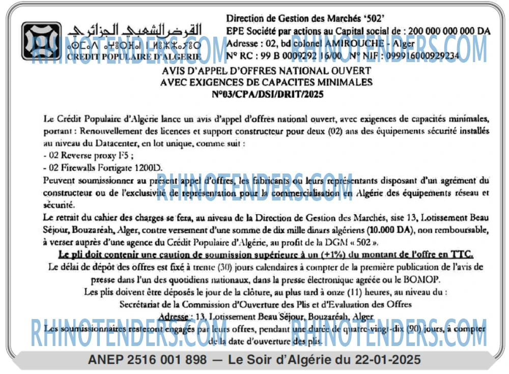 LE SOIR D'ALGERIE